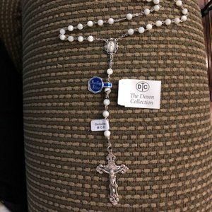 BRAND NEW Sterling Silver/Mother Of Pearl Rosary